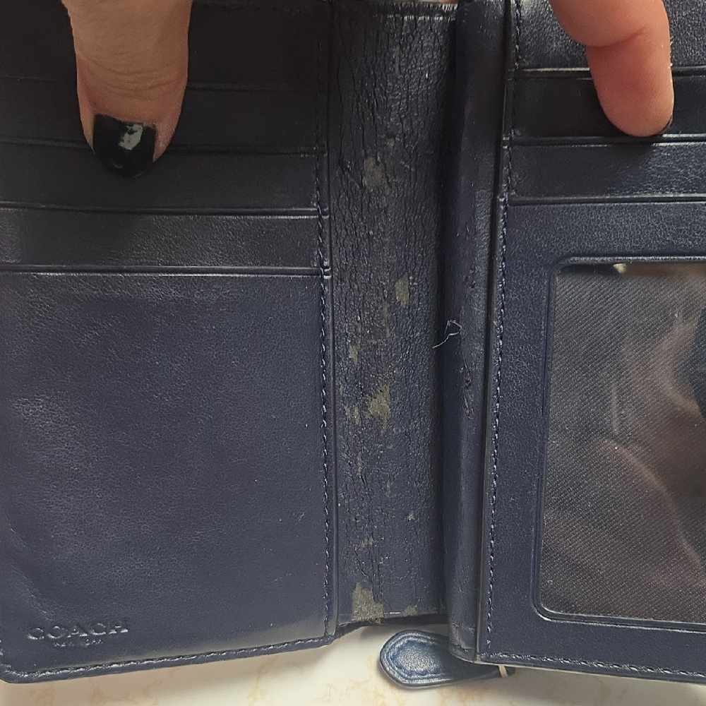 Coach Beige and Navy Satchel - Picture 9 of 11